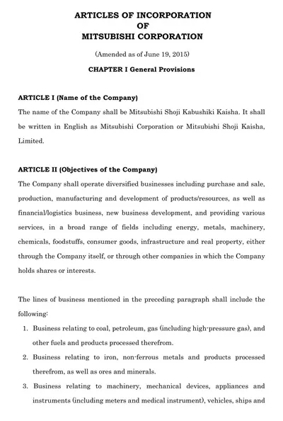 Articles of Incorporation Template PDF