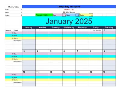 Triathlon Workout Log Template