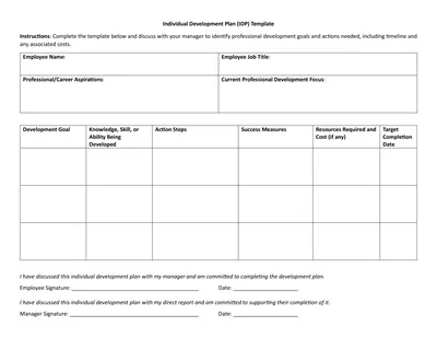 Individual Development Plan (IDP) Template