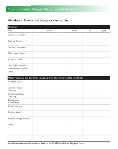 Worksheet Emergency Contact List Template